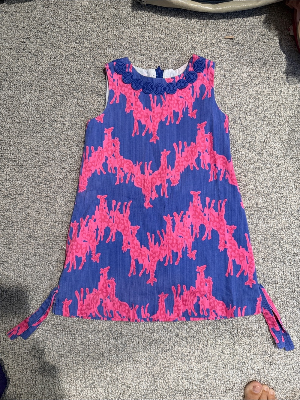 Lilly Pulitzer Navy & Hot Pink Giraffe Print Sleeveless Shift Dress
